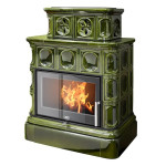 Kachlová kamna ABX Karelie exklusive, kachlový sokl, Zelená